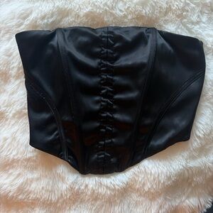 Black Satin Corset Top